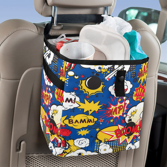 Blue Comic Book - Car Trash Bag