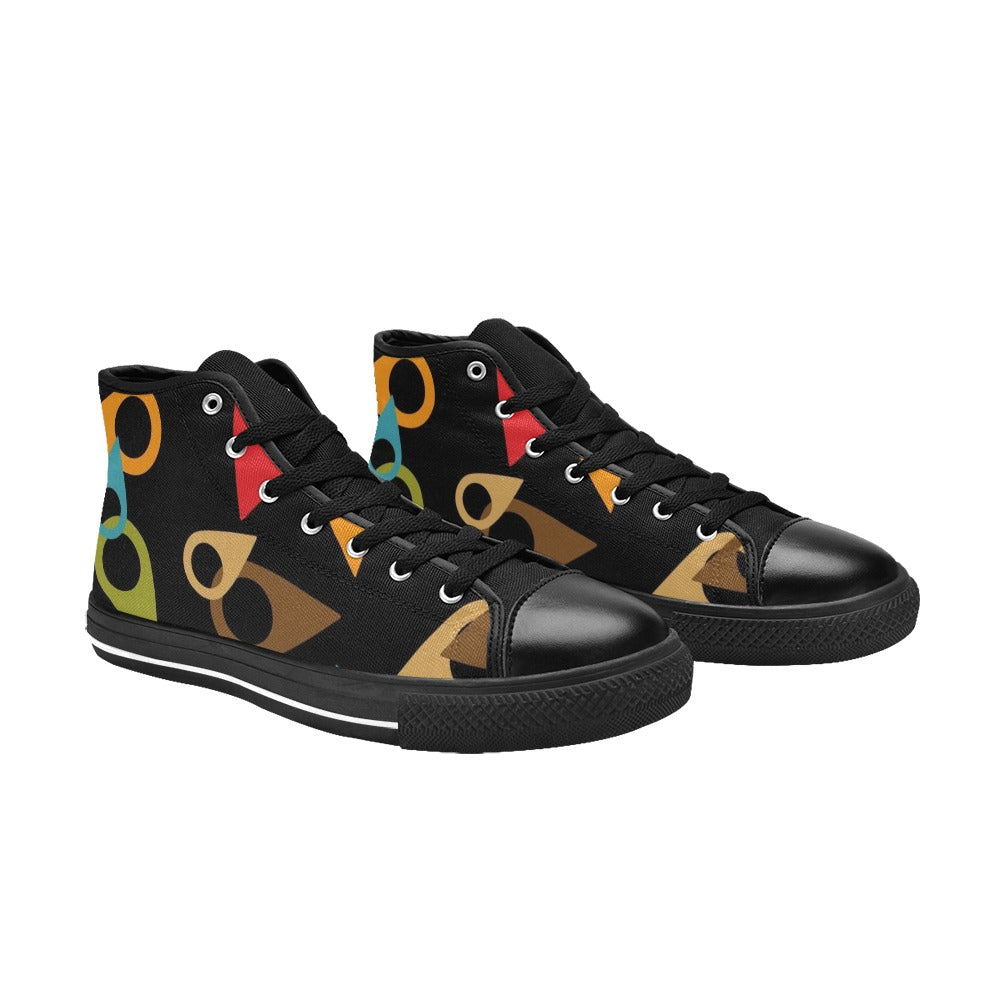 Where Am I - Men's High Top Canvas Shoes