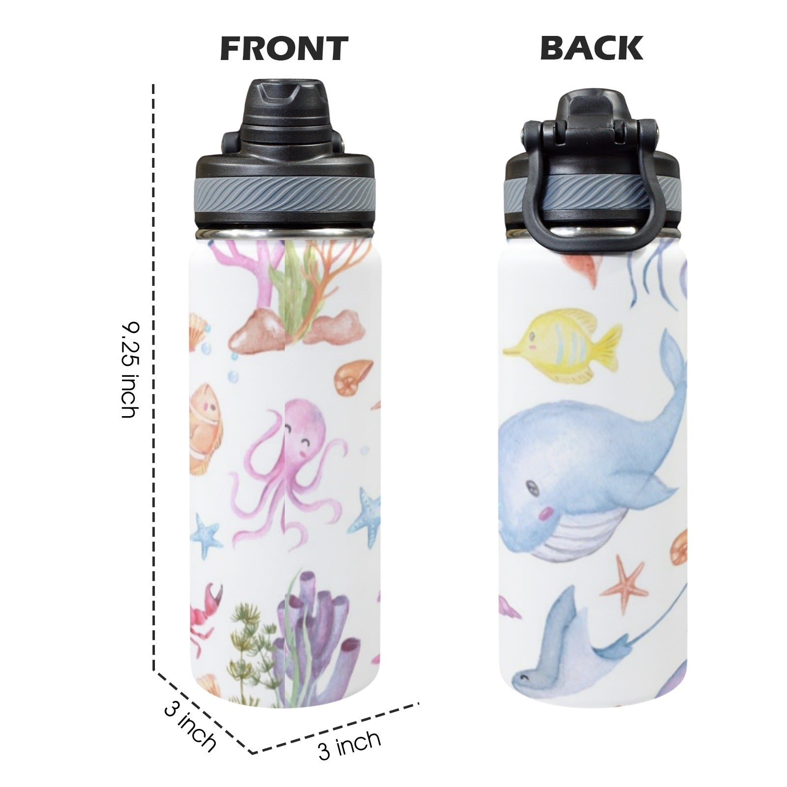 Under The Sea - Insulated Water Bottle with Dual-Use Lid (18oz) Insulated Water Bottle with Dual-Use Lid (18oz) Printed Offshore