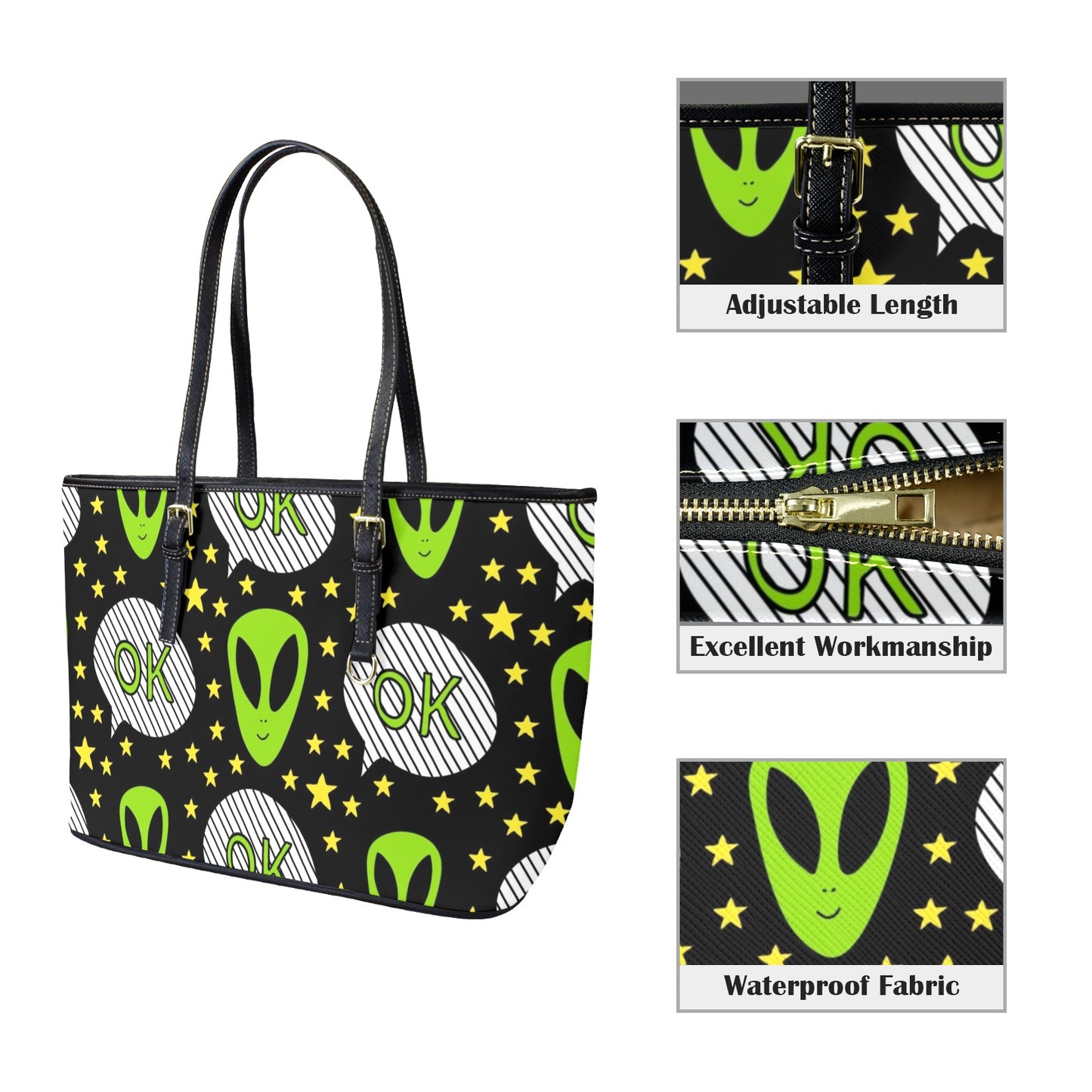 Alien OK - Leather Tote Bag-Large