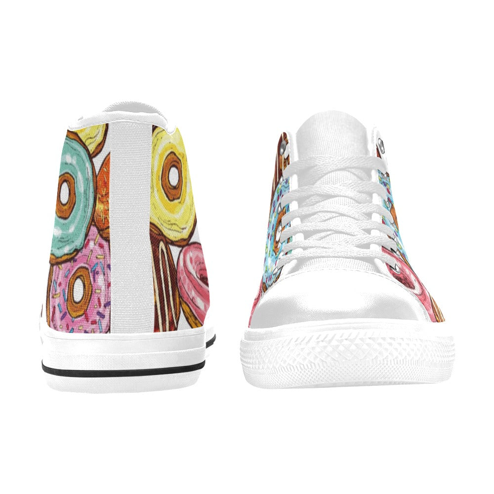 Doughnuts - Women's High Top Canvas Shoes