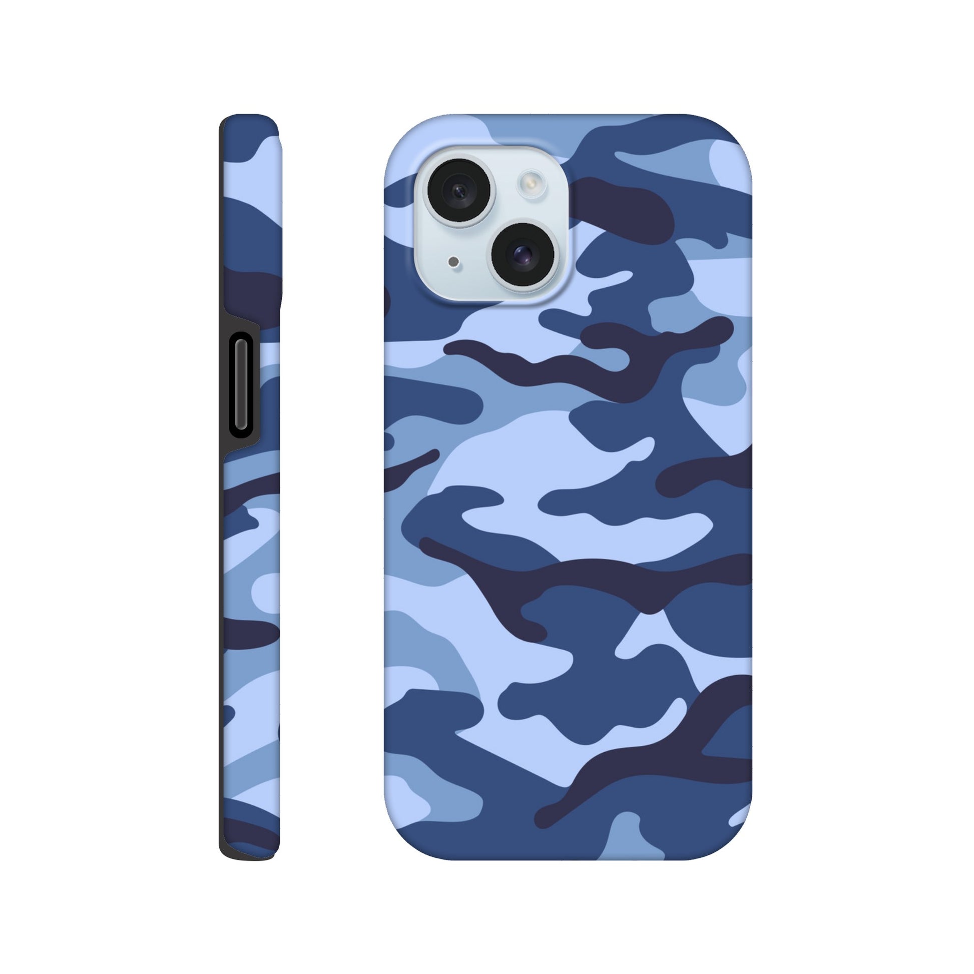 Blue Camouflage - Phone Tough Case iPhone 15 Phone Case Globally Fulfilled