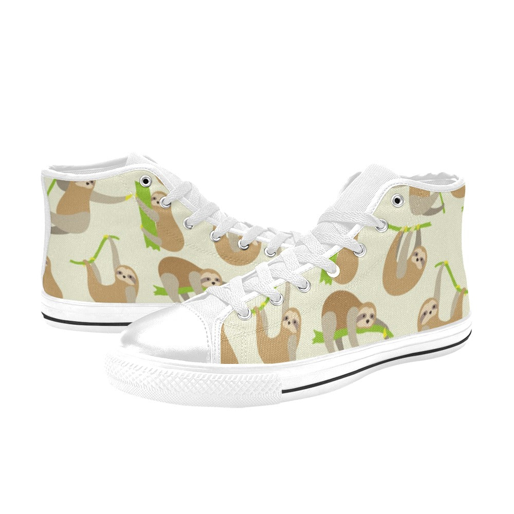 Sloths - Women's High Top Canvas Shoes