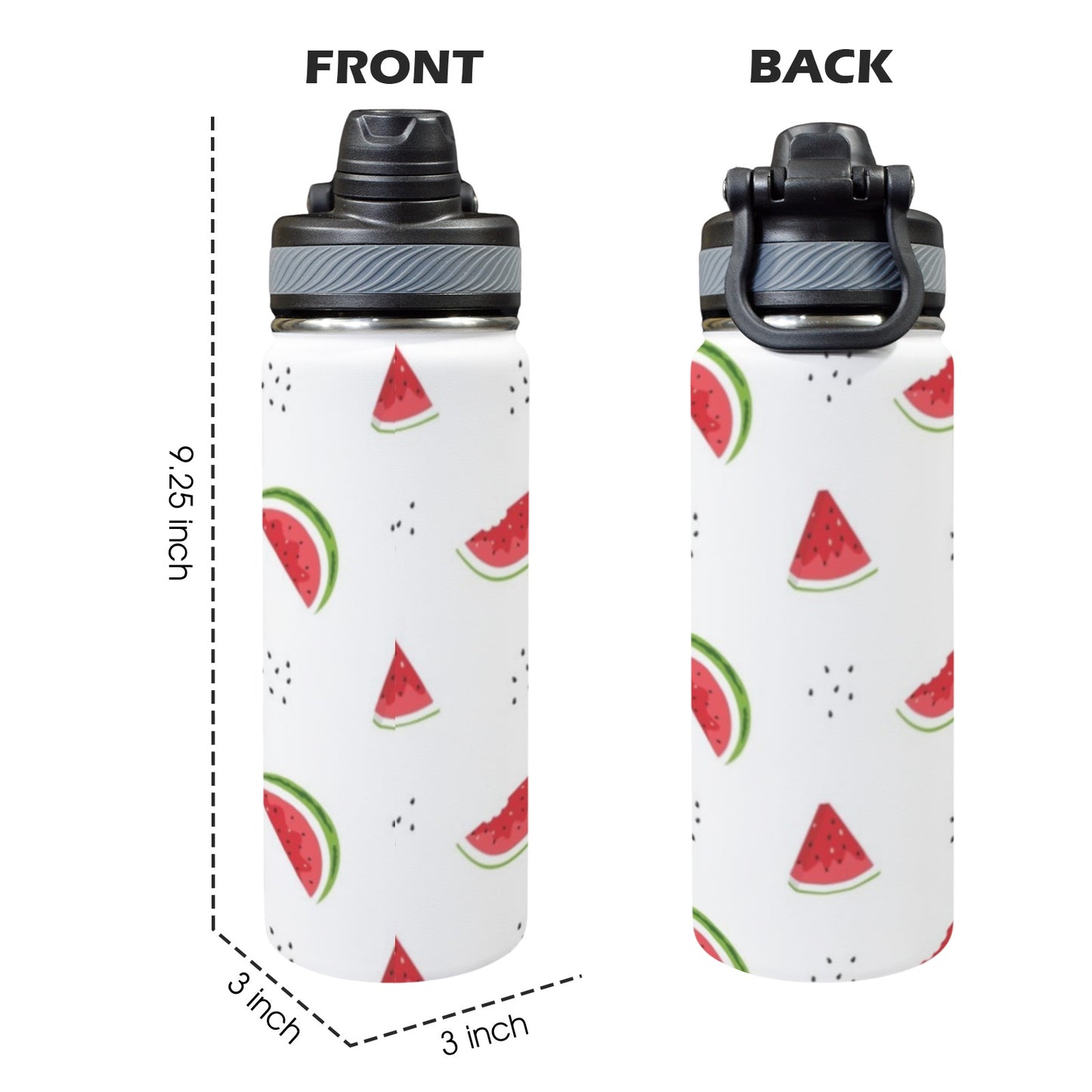 Watermelon - Insulated Water Bottle with Dual-Use Lid (18oz) Insulated Water Bottle with Dual-Use Lid (18oz) Food Printed Offshore