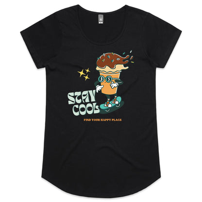 Stay Cool, Ice Cream - Womens Scoop Neck T-Shirt