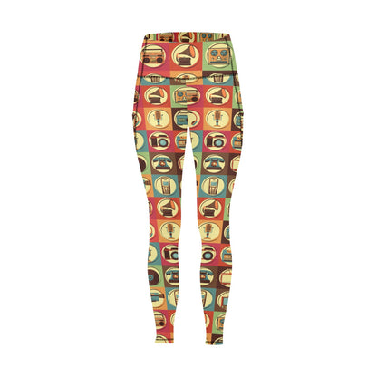 Retro Life - Women's Leggings with Pockets