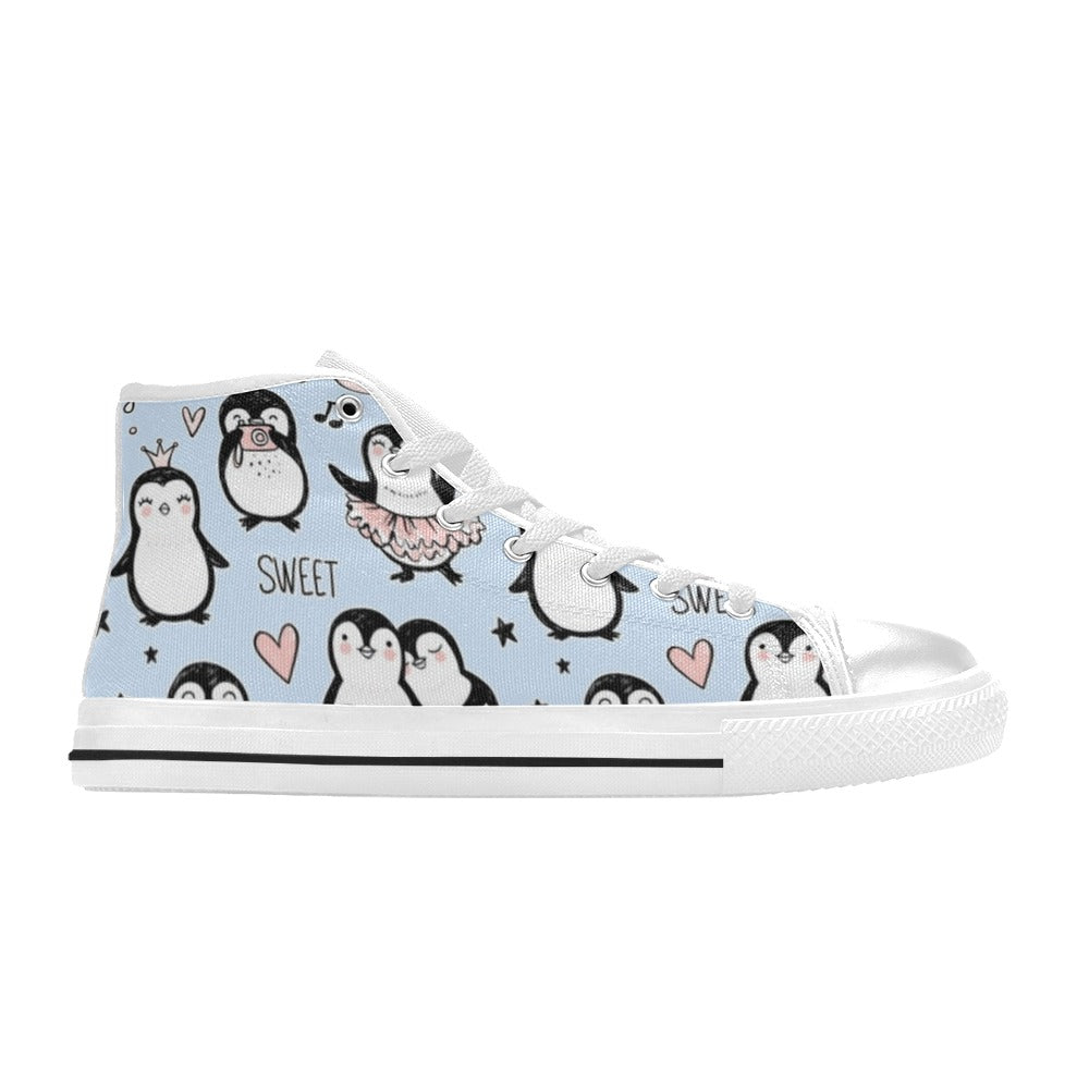 Penguin Love - Women's High Top Canvas Shoes