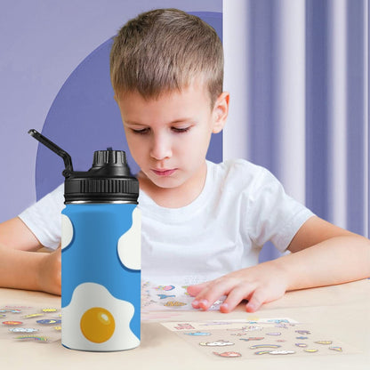 Fried Eggs - Kids Water Bottle with Chug Lid (12 oz)