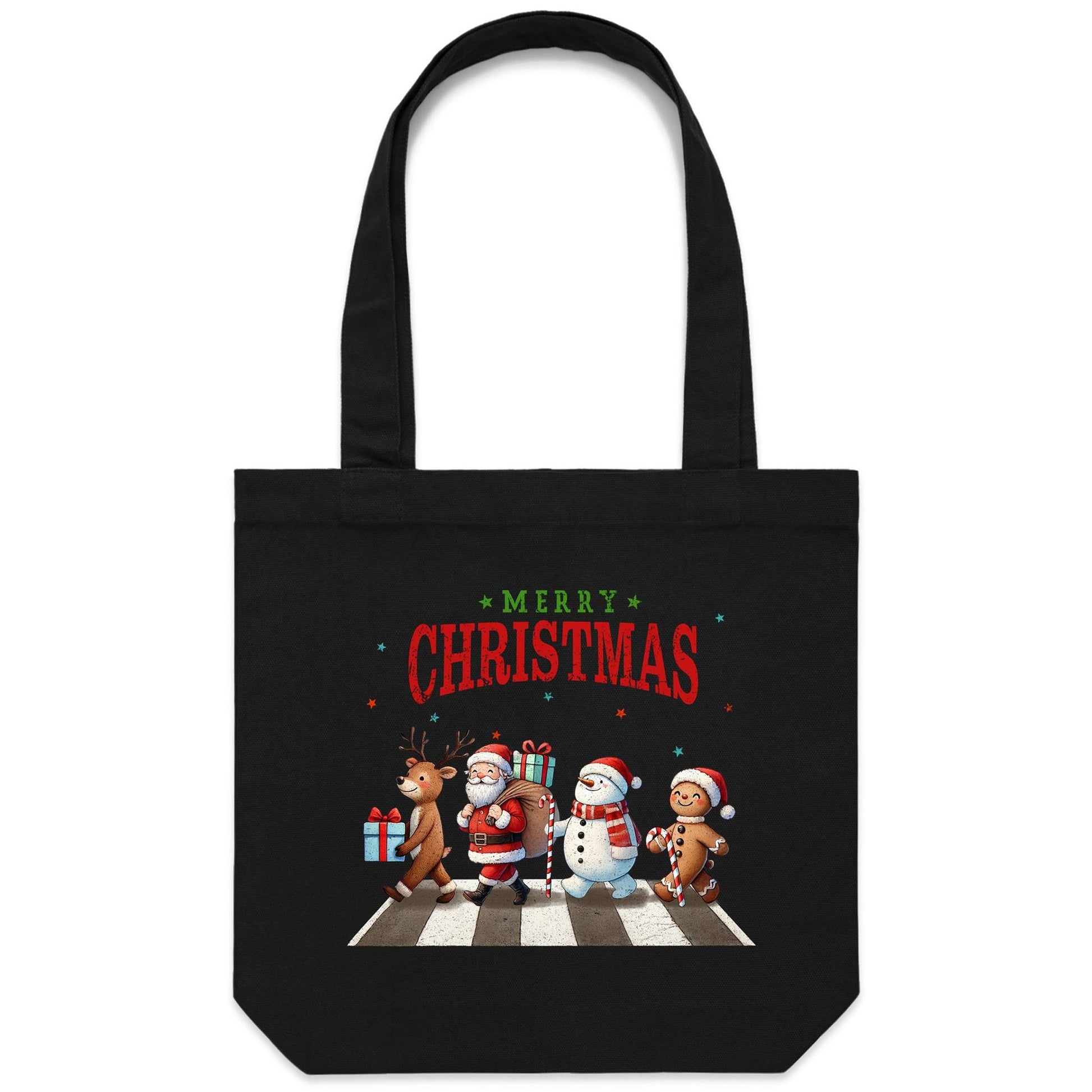 Fab Four, Merry Christmas - Canvas Tote Bag Default Title Christmas Tote Bag Christmas Printed In Australia