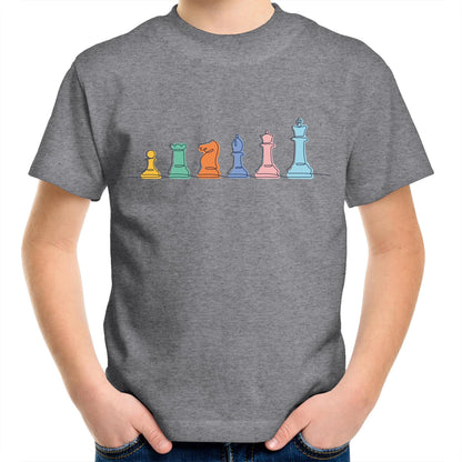 Chess - Kids Youth T-Shirt Grey Marle Kids Youth T-shirt Chess Games
