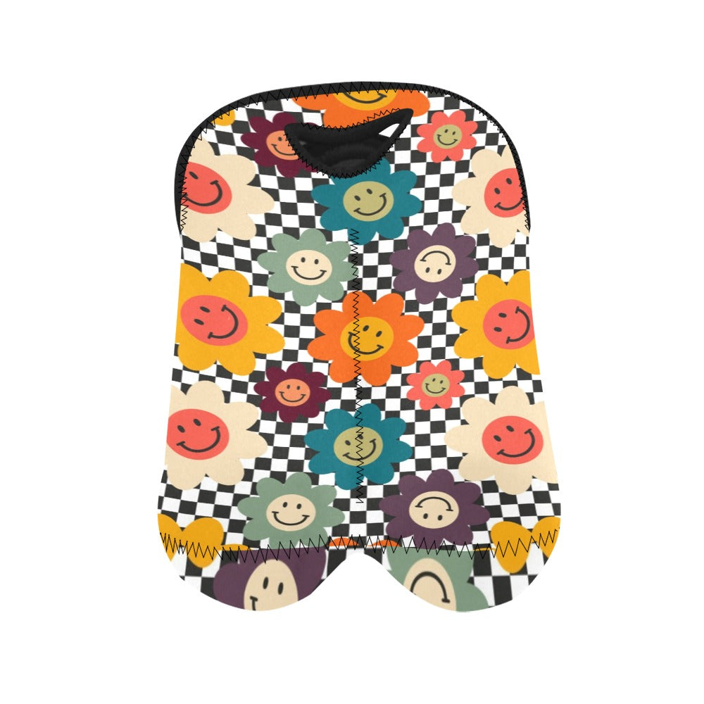 Happy Retro Flowers - 2-Bottle Neoprene Wine Bag