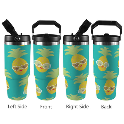 Pineapples With Glasses - 30oz Tumbler with Top Handle