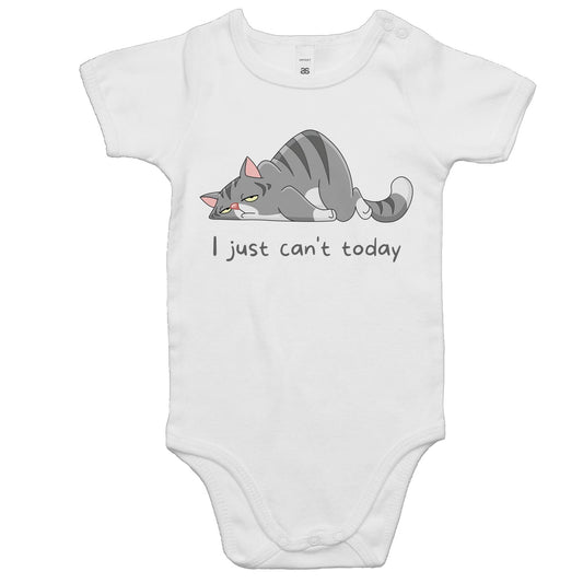 Cat, I Just Can't Today - Baby Bodysuit