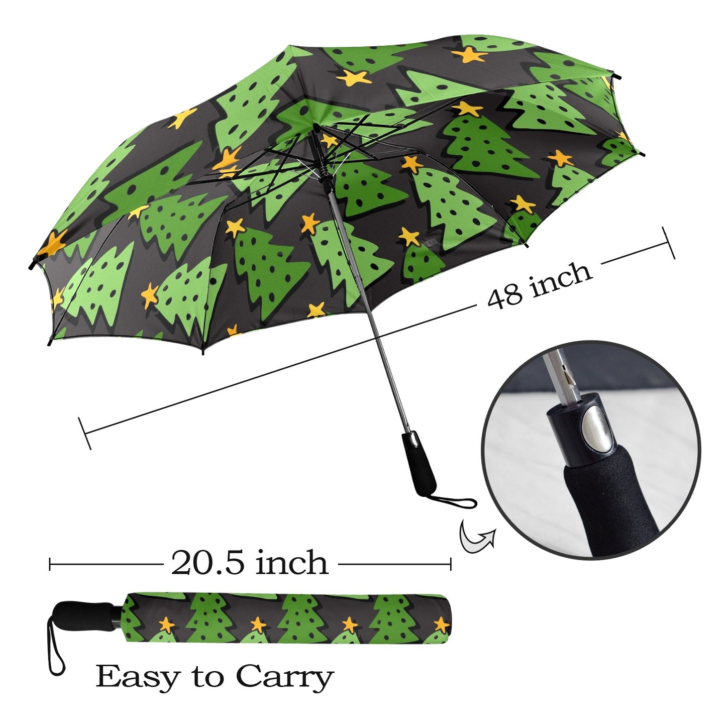 Christmas Trees - Semi-Automatic Foldable Umbrella