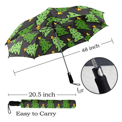 Christmas Trees - Semi-Automatic Foldable Umbrella