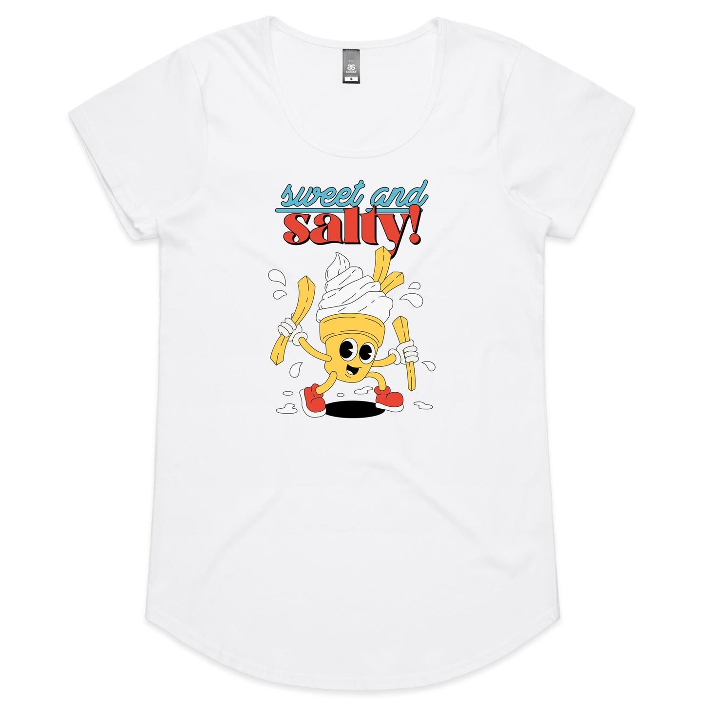 Sweet And Salty, Ice Cream And Fries - Womens Scoop Neck T-Shirt