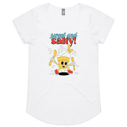 Sweet And Salty, Ice Cream And Fries - Womens Scoop Neck T-Shirt