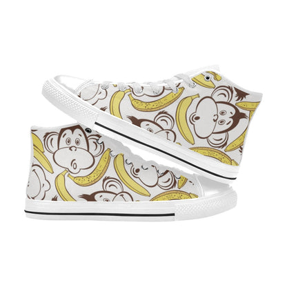 Banana Monkeys - Women's High Top Canvas Shoes