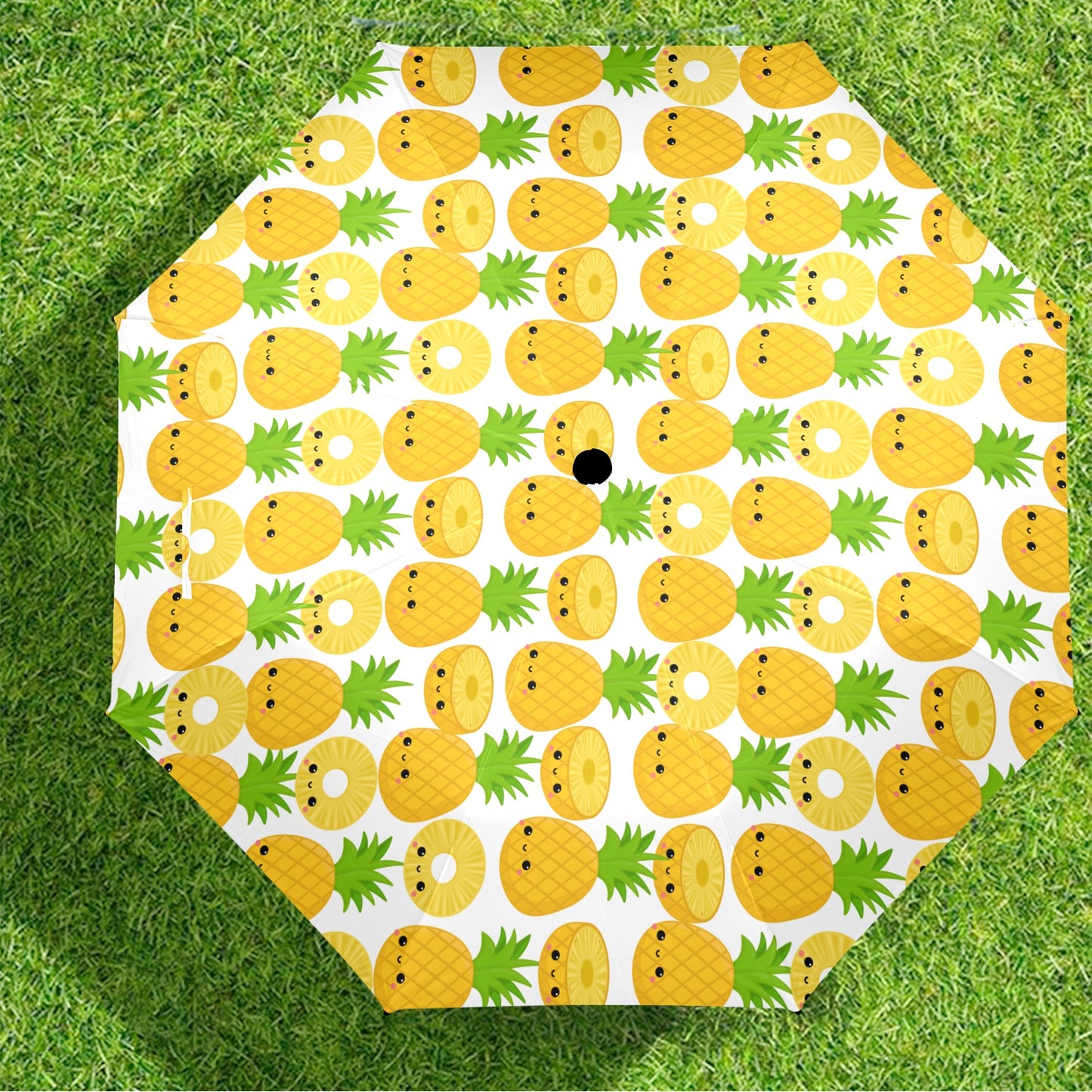 Happy Pineapples - Semi-Automatic Foldable Umbrella Semi-Automatic Foldable Umbrella Printed Offshore