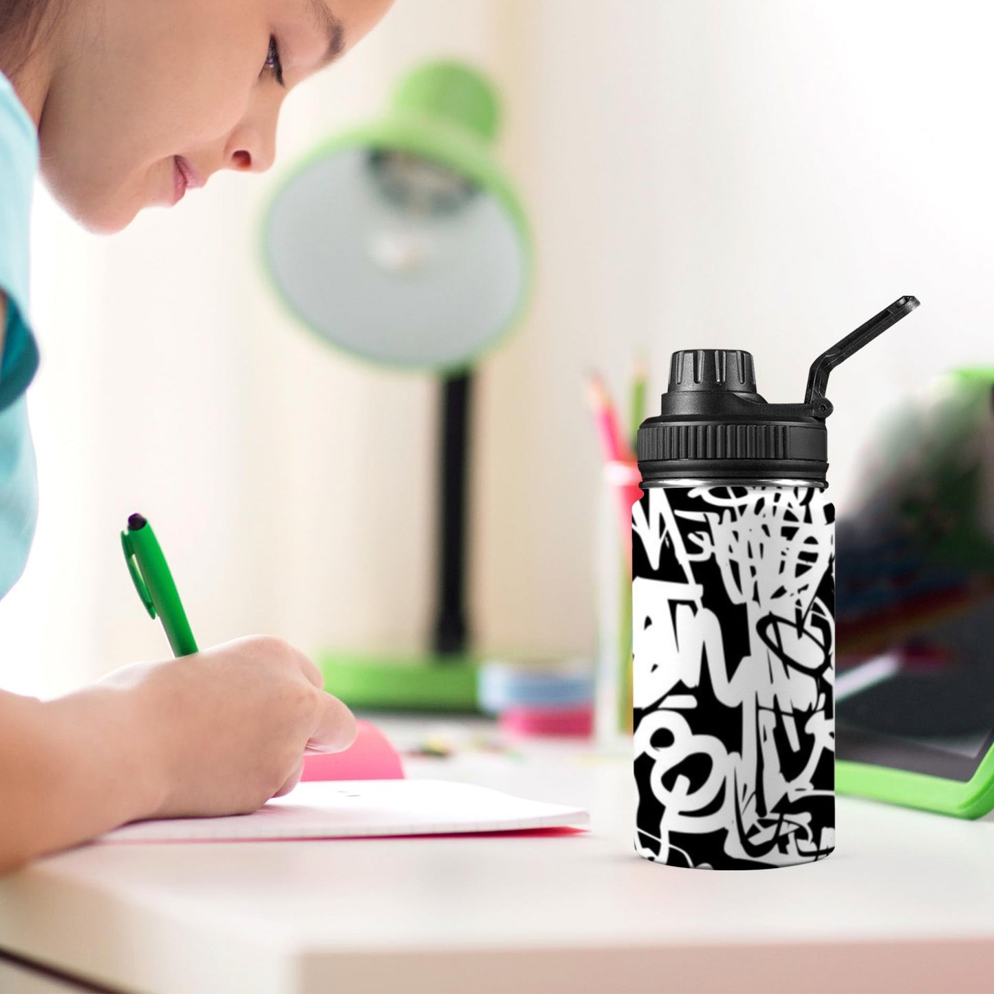 Graffiti - Kids Water Bottle with Chug Lid (12 oz)