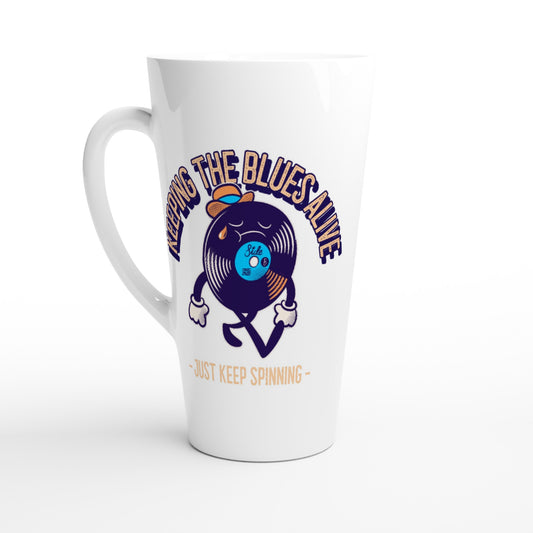 Keeping The Blues Alive - White Latte 17oz Ceramic Mug Default Title Latte Mug Music