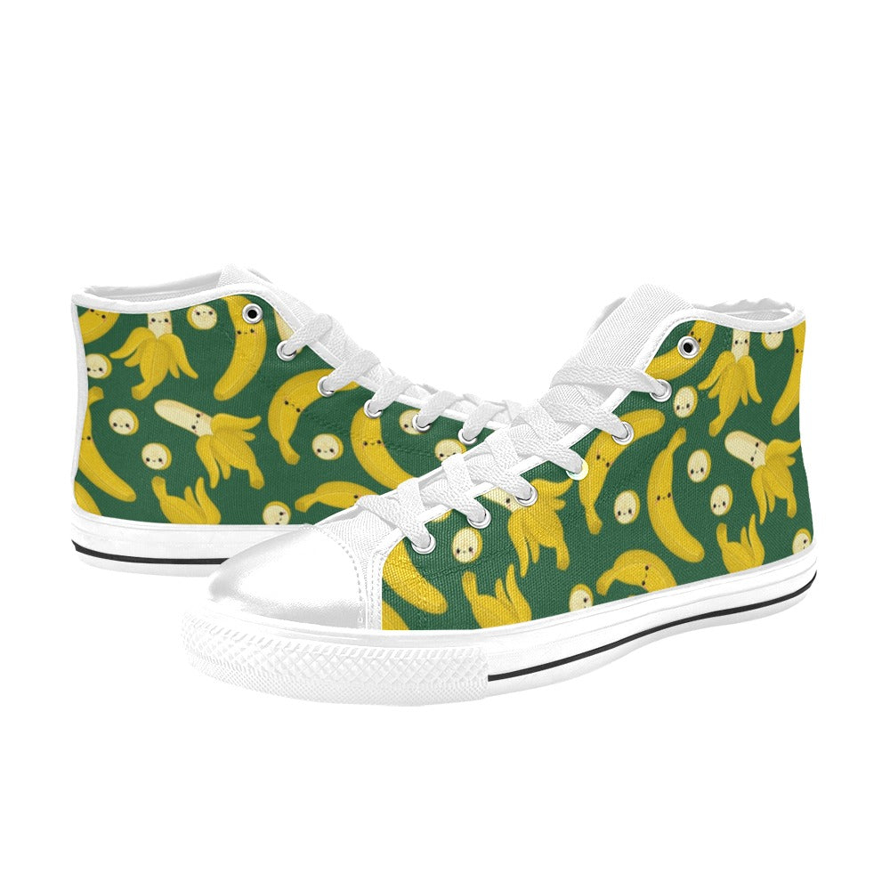 Happy Bananas - Men's High Top Canvas Shoes