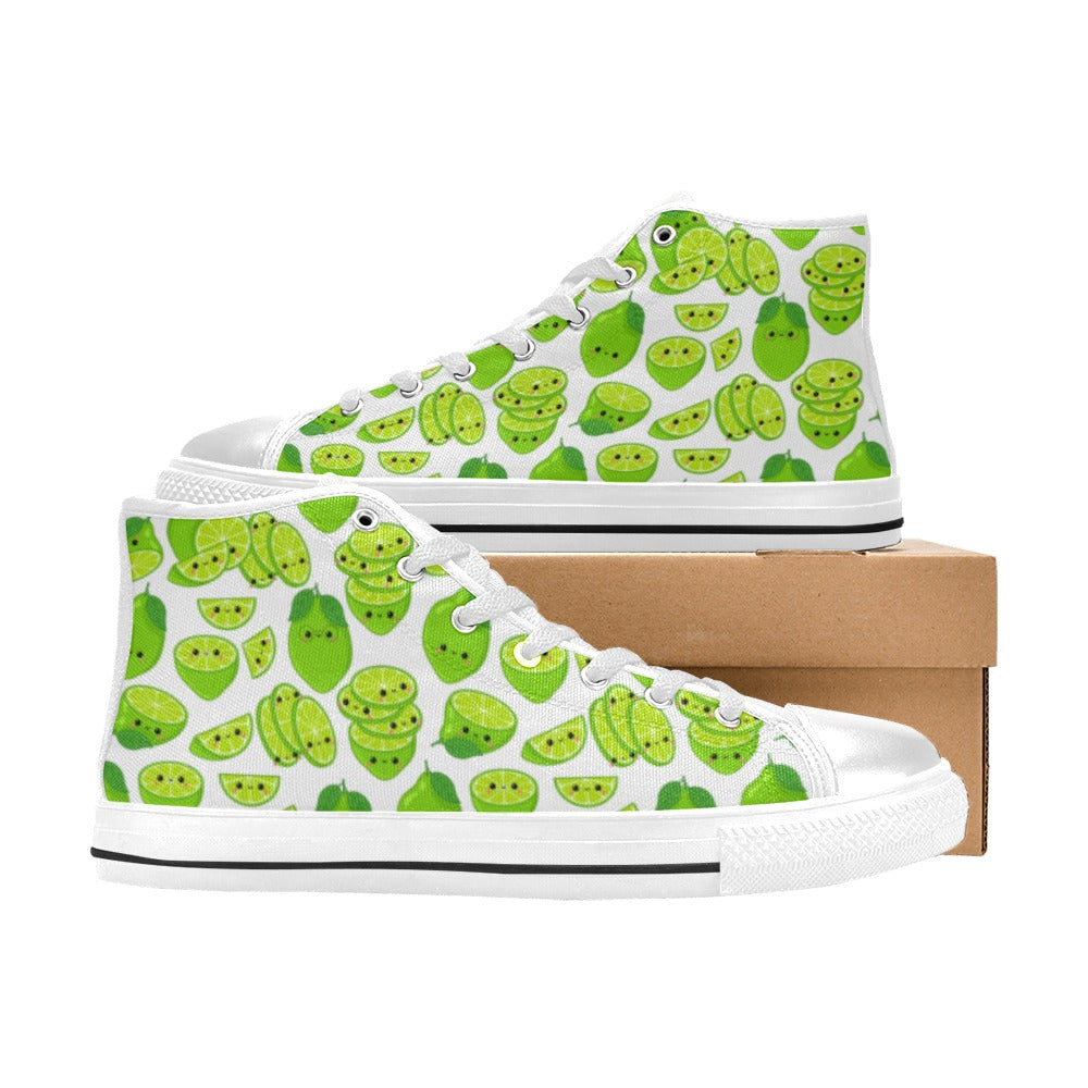 Cute Limes - Women's High Top Canvas Shoes