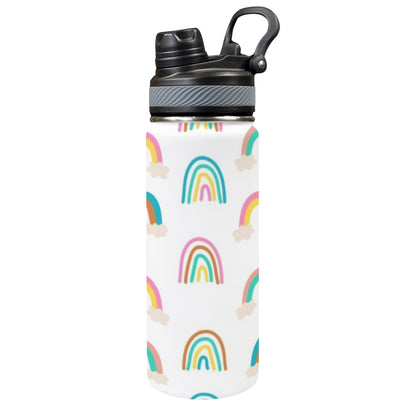 Cloud Rainbows - Insulated Water Bottle with Dual-Use Lid (18oz)