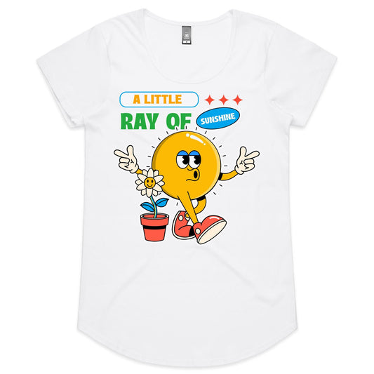 A Little Ray Of Sunshine - Womens Scoop Neck T-Shirt White Womens Scoop Neck T-shirt Retro Summer