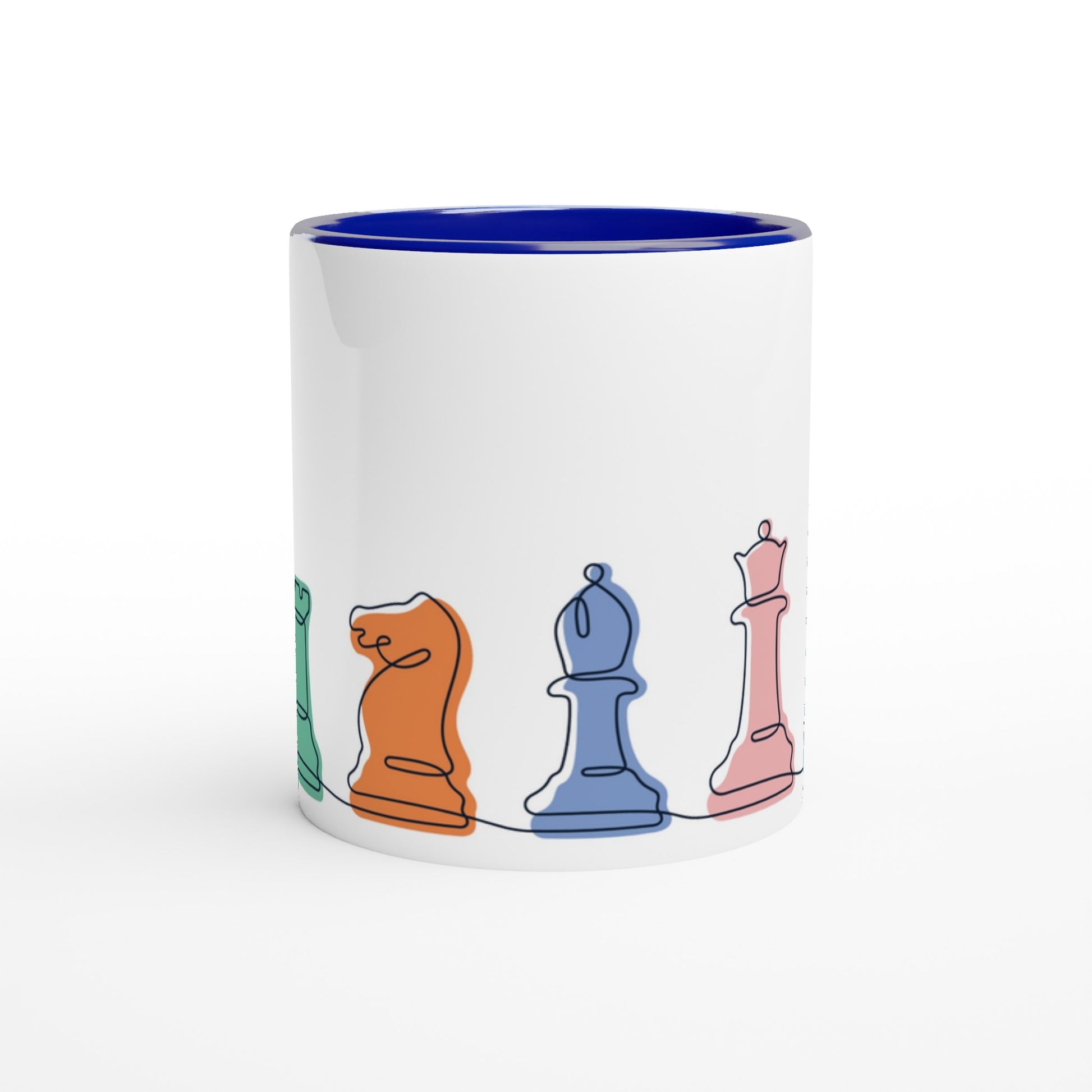 Chess - White 11oz Ceramic Mug with Colour Inside Colour 11oz Mug Games Globally Fulfilled