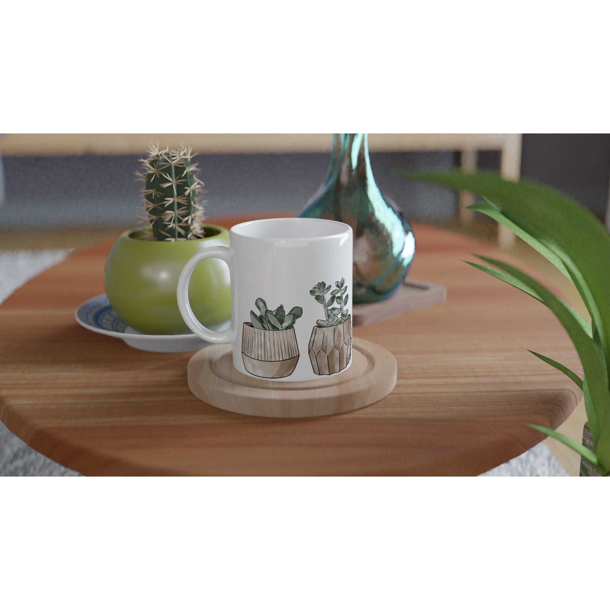 Plants In Pots - White 11oz Ceramic Mug White 11oz Mug Globally Fulfilled Plants