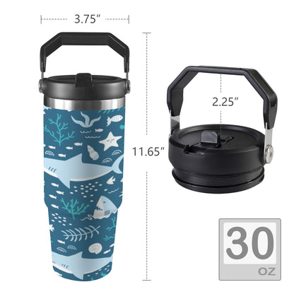 Cute Sharks - 30oz Tumbler with Top Handle