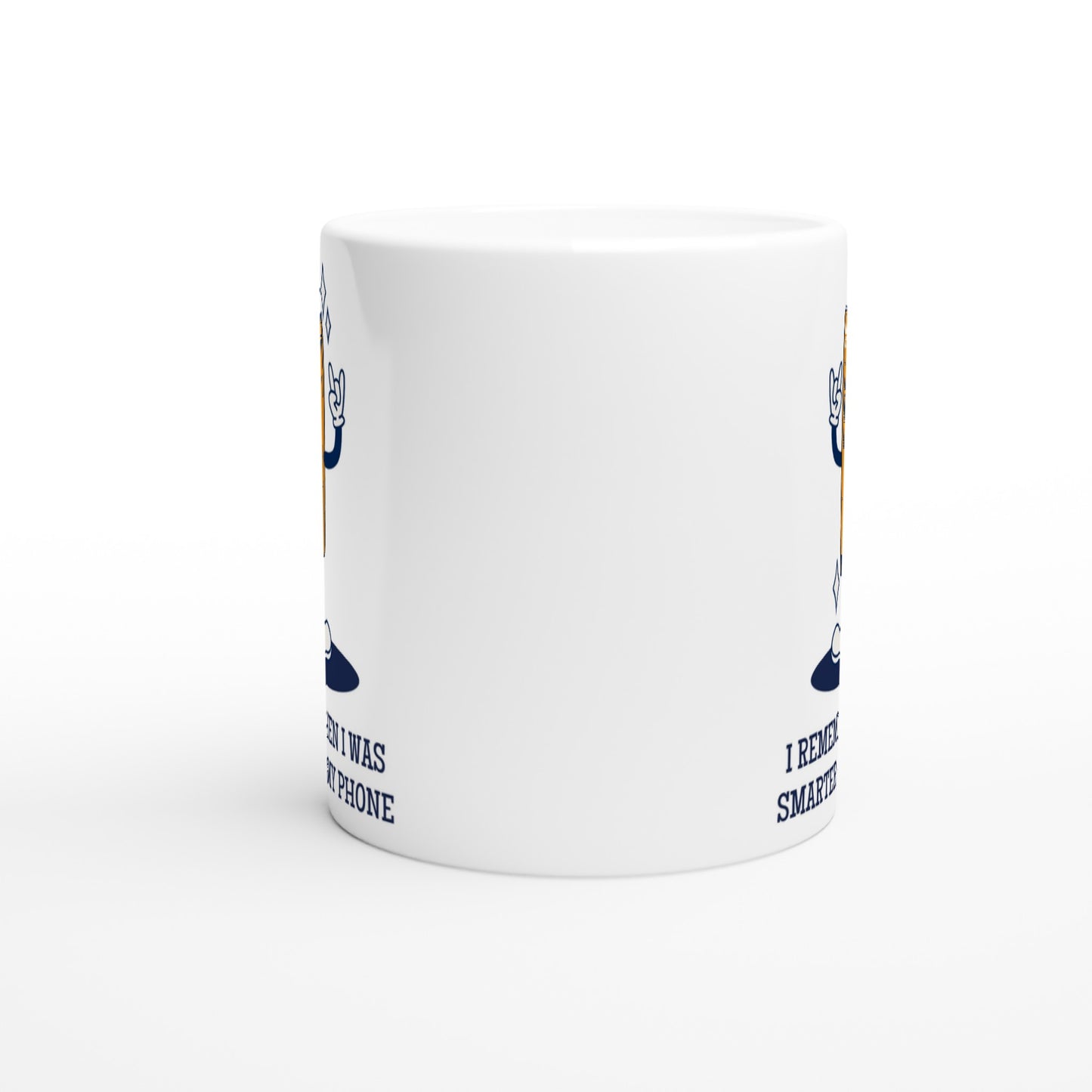 I Remember When I Was Smarter Than My Phone - White 11oz Ceramic Mug White 11oz Mug Globally Fulfilled Retro tech