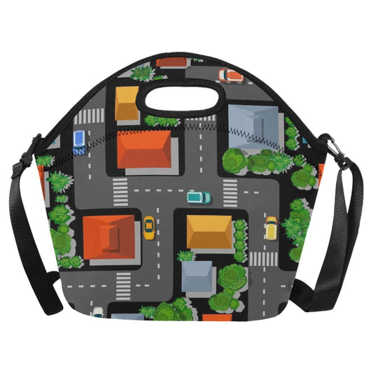 Road Map - Neoprene Lunch Bag/Large Neoprene Lunch Bag/Large Printed Offshore