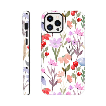 Watercolour Flowers - Phone Tough Case iPhone 12 Pro Phone Case Globally Fulfilled Plants