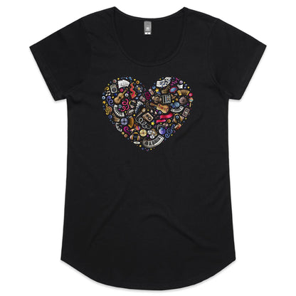 Heart Music - Womens Scoop Neck T-Shirt