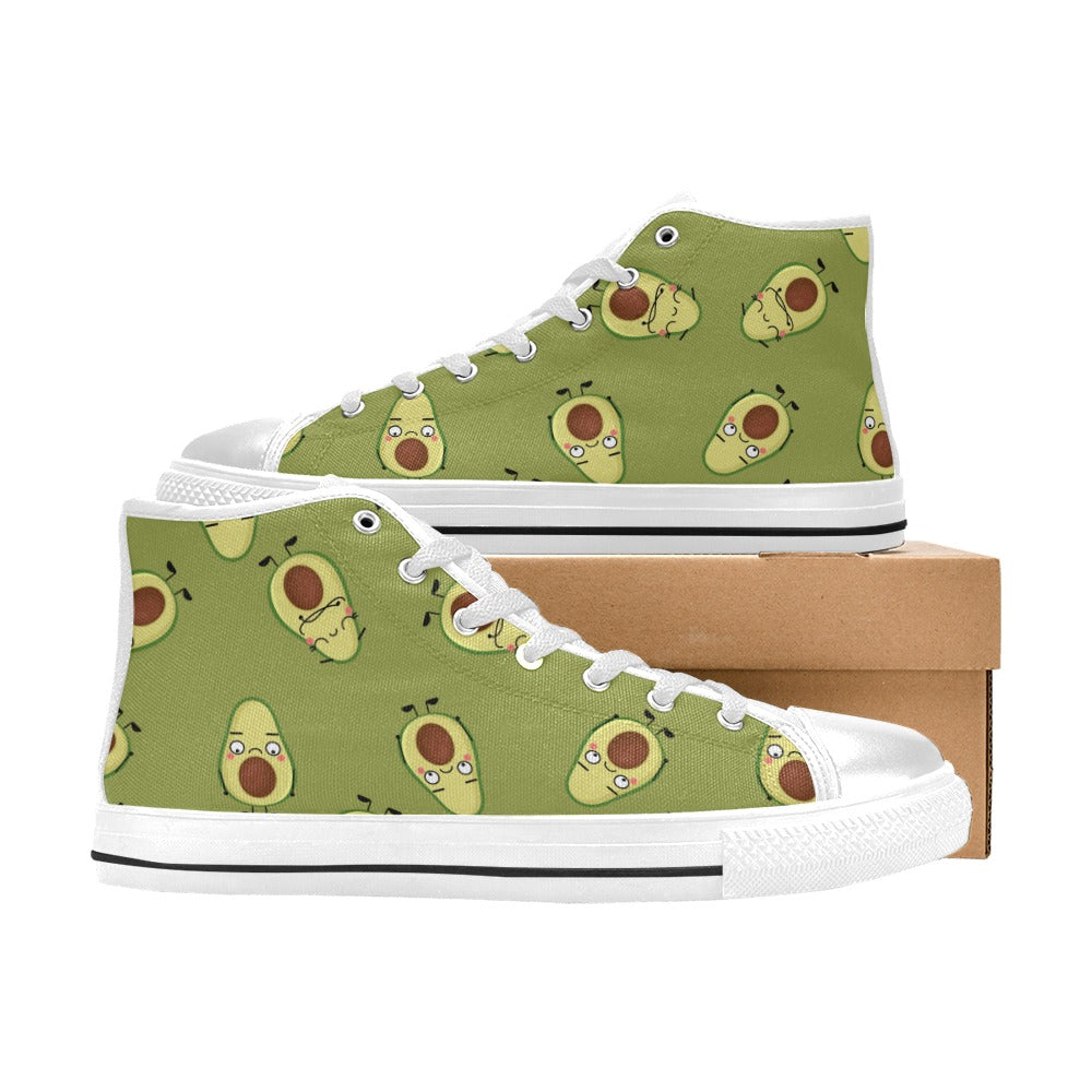 Avocado Characters - Men's High Top Canvas Shoes