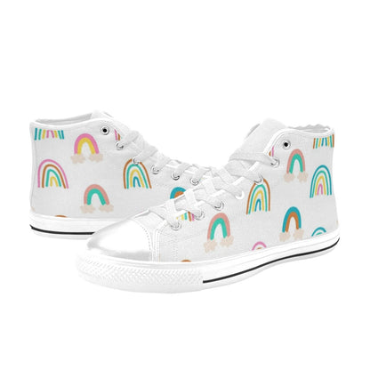 Cloud Rainbows - Kids' High Top Canvas Shoes