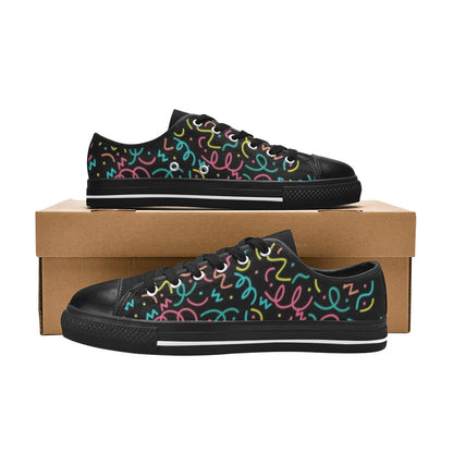 Squiggle Time - Women's Classic Canvas Shoes