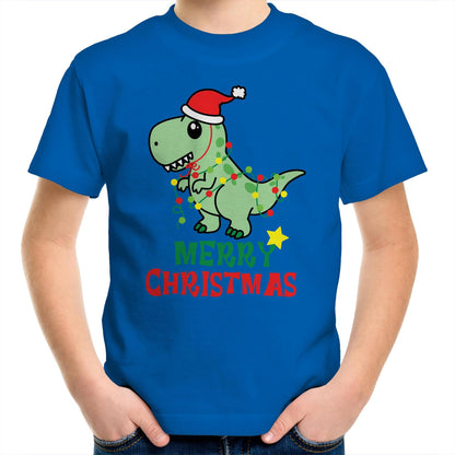 Dinosaur Santa, Merry Christmas - Kids Youth T-Shirt