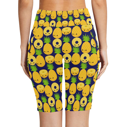 Happy Pineapples - Women's Bike Shorts Womens Bike Shorts Printed Offshore