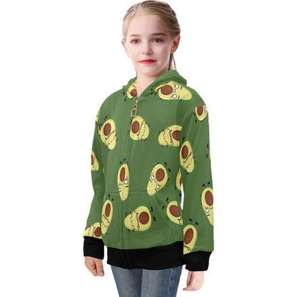 Avocado Characters - Senior Girls Zip Up Hoodie