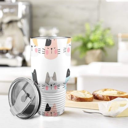 Cat Faces - 30oz Insulated Stainless Steel Mobile Tumbler