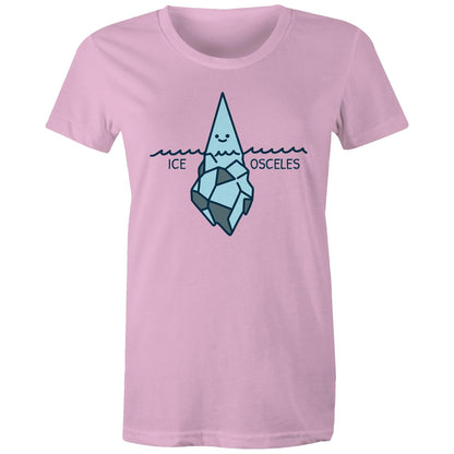 Ice-osceles, Isosceles, Maths - Womens T-shirt Pink Womens T-shirt Maths Printed In Australia