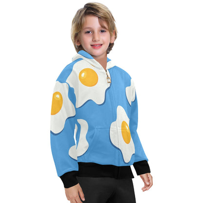 Fried Eggs - Senior Boys Zip Up Hoodie