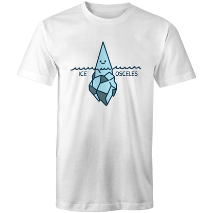 Ice-Osceles, Isosceles, Maths - Mens T-Shirt White Mens T-shirt Maths Printed In Australia