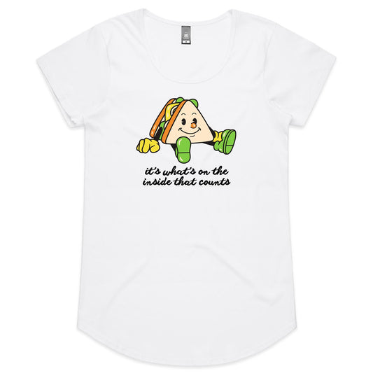 Sandwich, It's What's On The Inside That Counts - Womens Scoop Neck T-Shirt