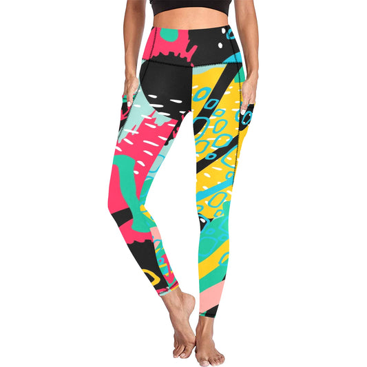 Bright And Colourful - Women's Leggings with Pockets Women's Leggings with Pockets S - 2XL