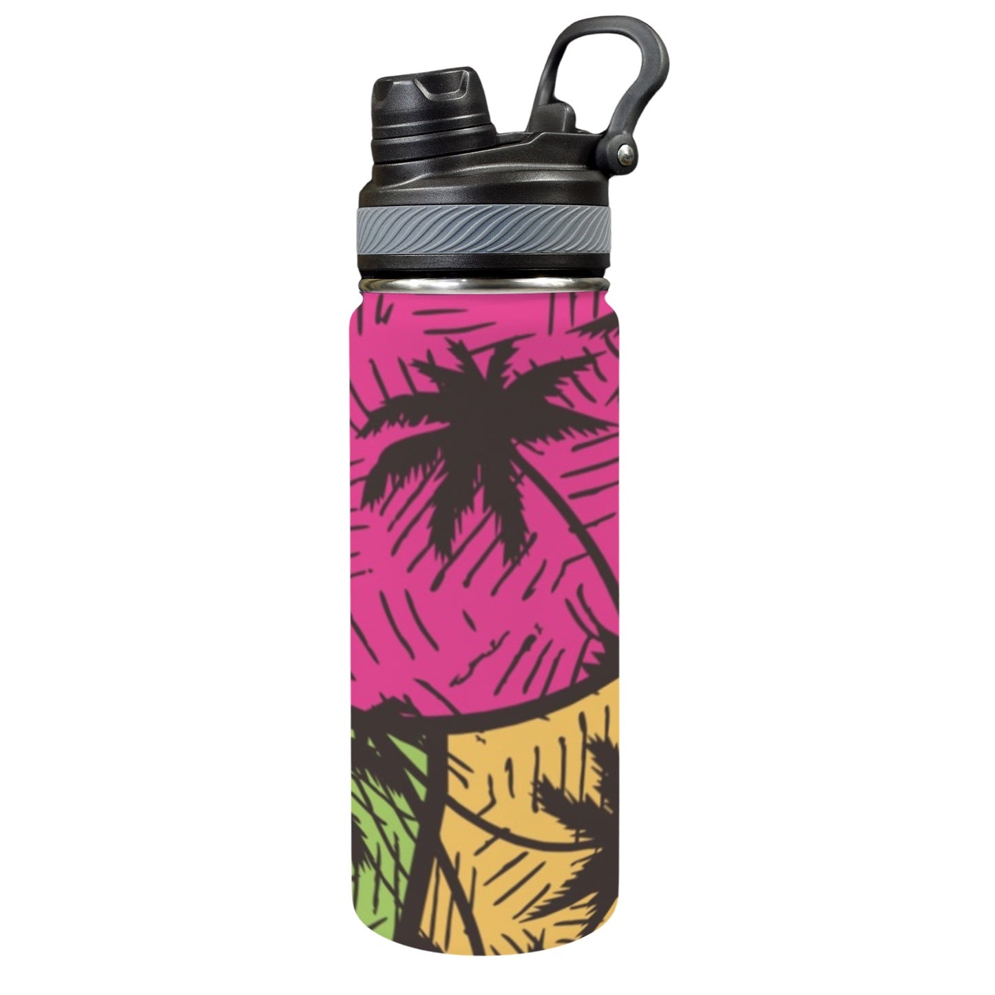 Palm Trees - Insulated Water Bottle with Dual-Use Lid (18oz) Insulated Water Bottle with Dual-Use Lid (18oz) Printed Offshore