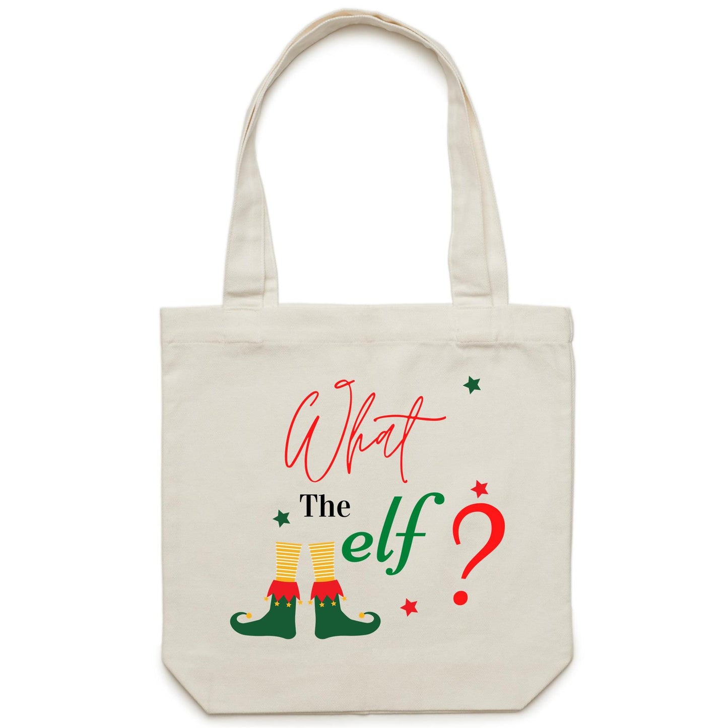 What The Elf, Christmas - Canvas Tote Bag Cream One Size Christmas Tote Bag Christmas Printed In Australia